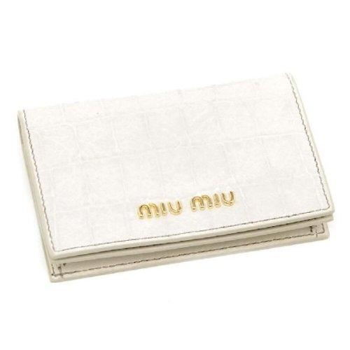 ミュウミュウスーパーコピー MIU MIU 名刺入れ 5M1122-NKG-K74クロコ調型押し革